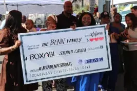 The Benn Family being gifted a brand new Boxabl unit